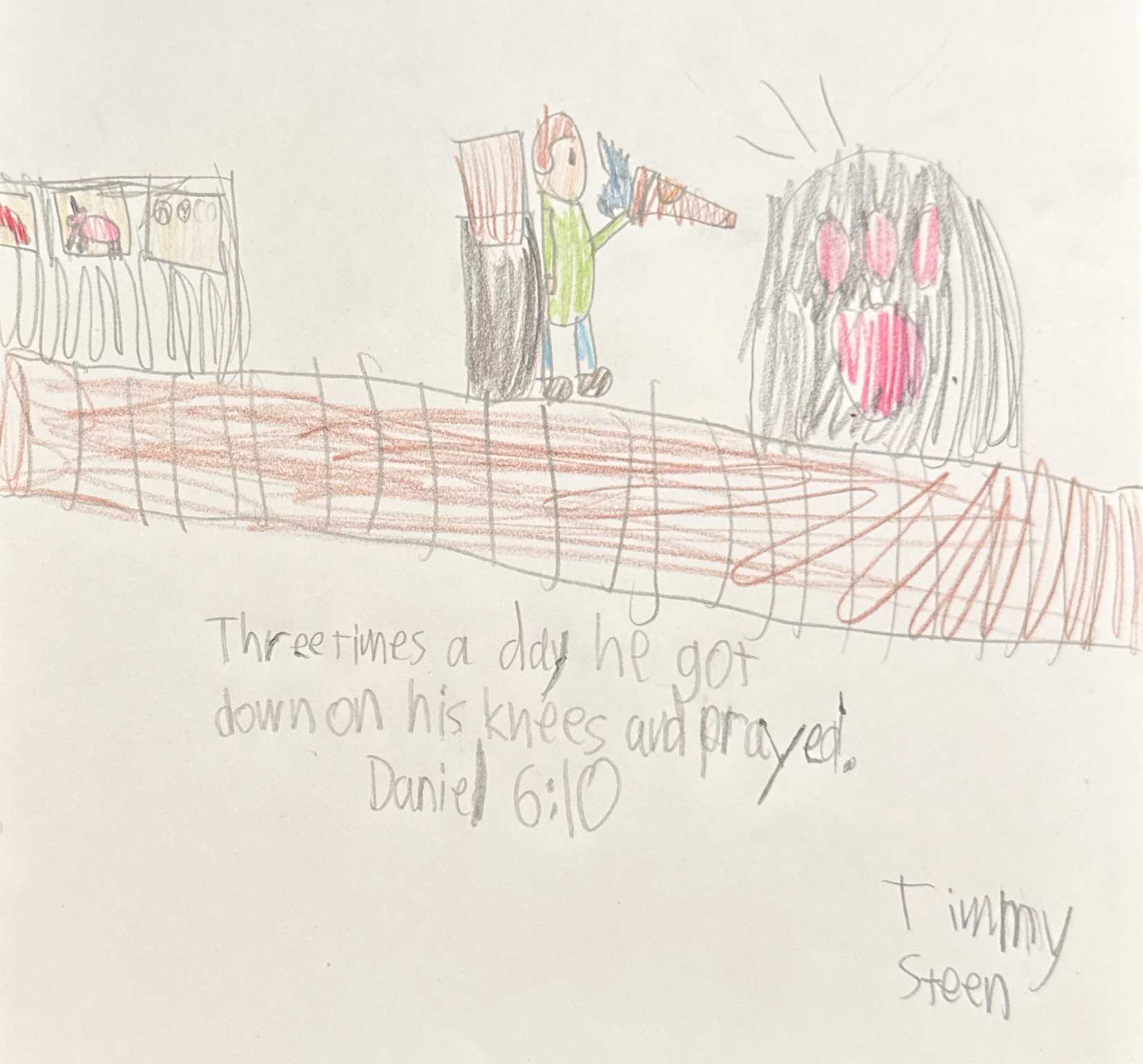 Timothy Steen age 8 with Bible verse Jonathan Steen