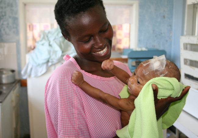 grateful mom with baby